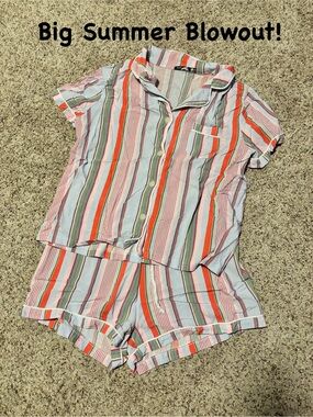$5 When Bundled! Women’s Tart Intimates Striped Short Pajama Set - Multicolor